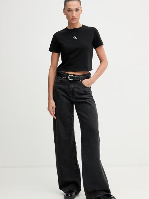 Calvin Klein Jeans t-shirt basic bawełniany z elastanem - zdjęcie produktu nr 1