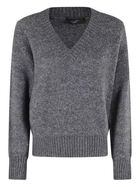 Weekend Max Mara V-neck wool sweater - Grey - zdjęcie produktu nr 1