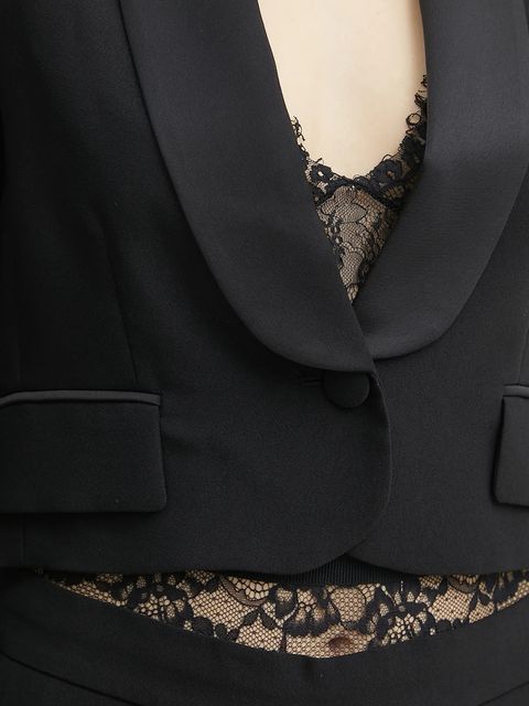 ERMANNO Firenze marynarka kolor czarny jednorzędowa gładka 56TI007E22