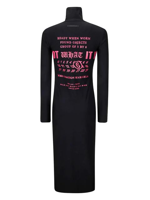 MM6 Maison Margiela logo-print midi dress - Black - zdjęcie produktu nr 2