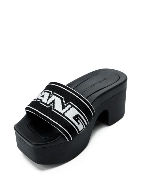 Alexander Wang logo-band platform sandals - Black