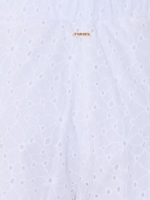 TWINSET floral-embroidered wide-leg trousers - White