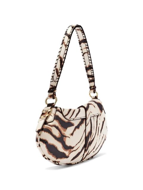 GANNI B-Kat zebra-print shoulder bag - Neutrals
