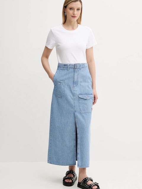 G-Star spódnica jeansowa kolor niebieski maxi prosta D24886-D953 - zdjęcie produktu nr 2