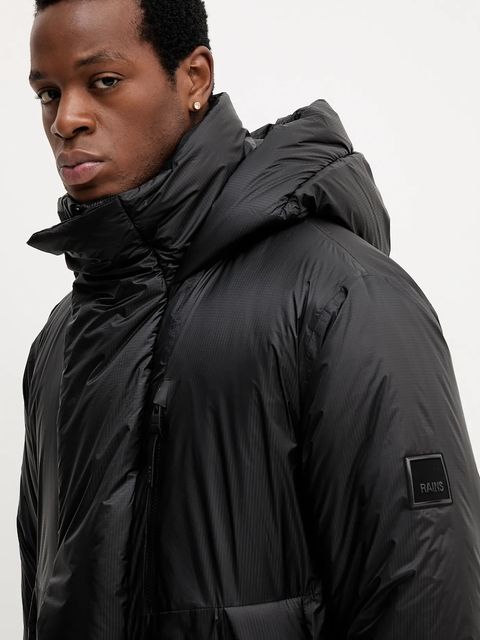 Rains kurtka 17240 Torna Insulated Long Jacket kolor czarny zimowa 17240