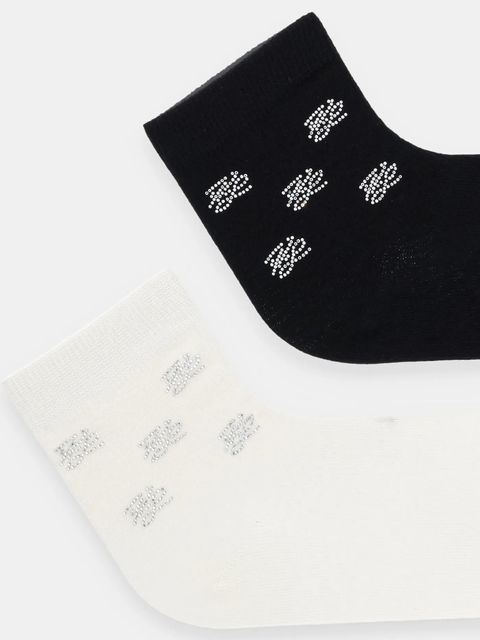 Karl Lagerfeld skarpetki 2-pack K/AUTOGRAPH damskie kolor czarny A2W47008 - zdjęcie produktu nr 2