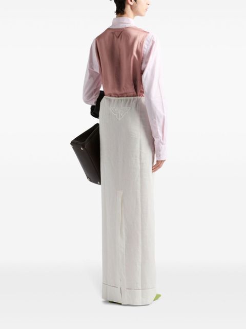 Prada logo-embroidered skirt - White