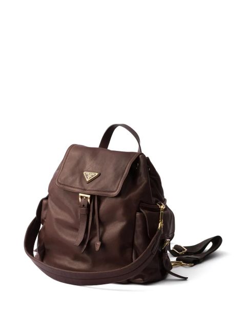 Prada medium Explore leather backpack - Brown