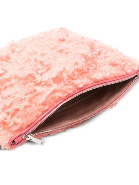 Miu Miu zip-top shearling clutch bag - Pink