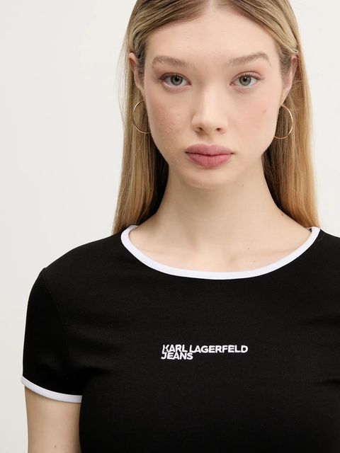 Karl Lagerfeld Jeans sukienka kolor czarny mini dopasowana A2W13051