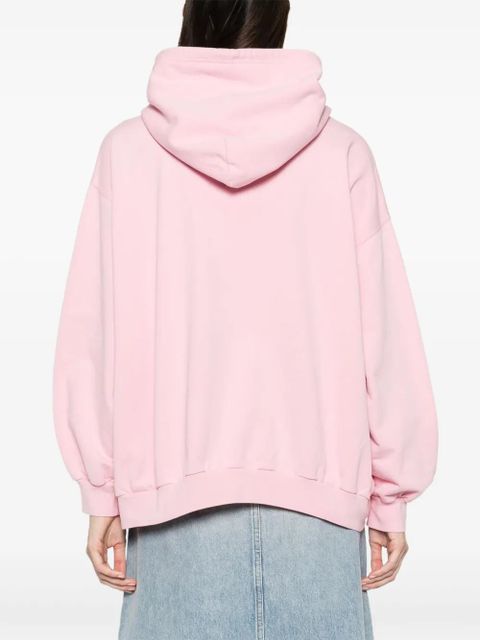 Versace logo-embroidered cotton hoodie - Pink