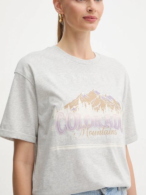 BOSS Orange t-shirt bawełniany damski kolor szary 50549195