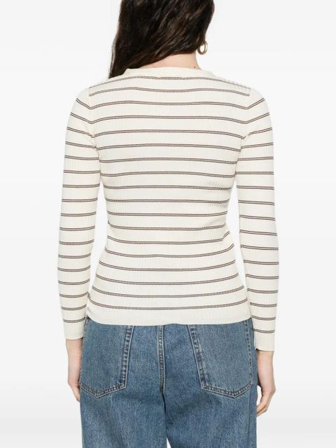 SANDRO striped V-neck cardigan - Neutrals