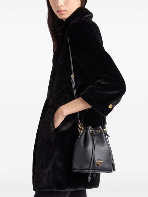 Prada mini leather bucket bag - Black