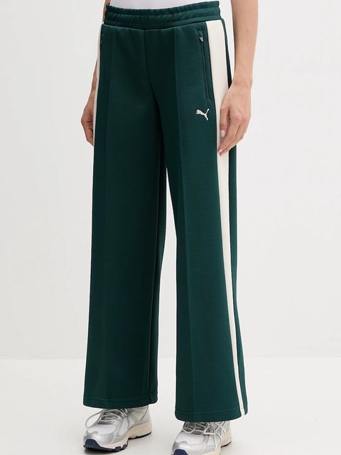 Puma spodnie dresowe damskie kolor zielony 629803 - zdjęcie produktu nr 1