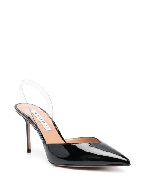 Aquazzura V Plexi 90mm slingback pumps - Black - zdjęcie produktu nr 2