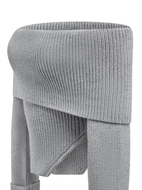 Manière De Voir bardot-neckline sweater - Grey