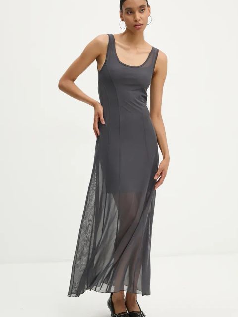 Gestuz sukienka kolor szary maxi dopasowana 10909463