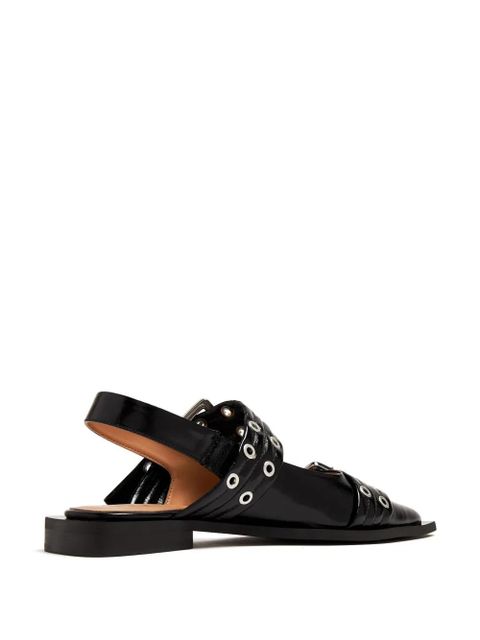 GANNI buckle ballet pumps - Black