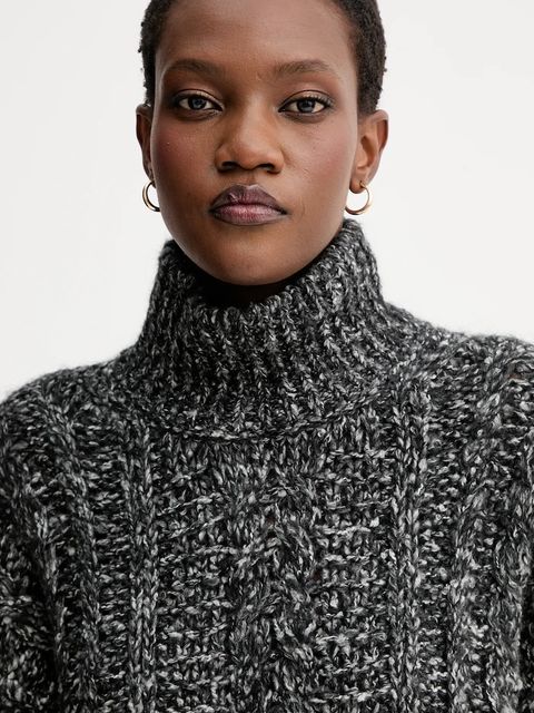 Marc O'Polo sweter z dodatkiem wełny damski kolor szary z golfem 509608560193