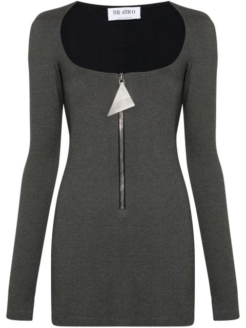 The Attico mélange-effect mini dress - Black - zdjęcie produktu nr 1