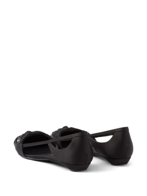 Prada satin-finish cut-out ballerina shoes - Black - zdjęcie produktu nr 2