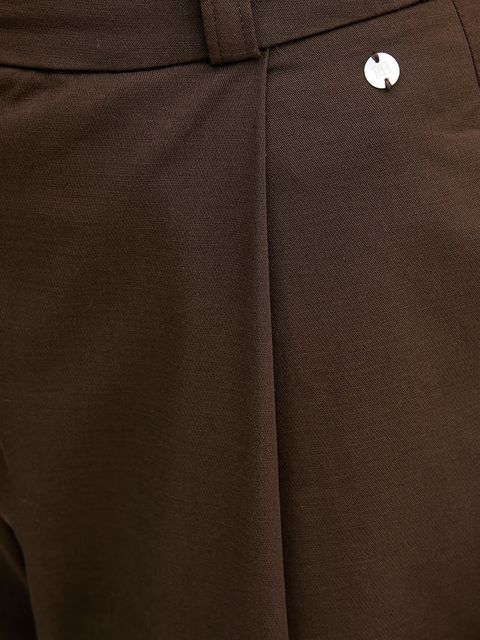 Pedro del Hierro spodnie damskie kolor brązowy fason chinos high waist 7602505