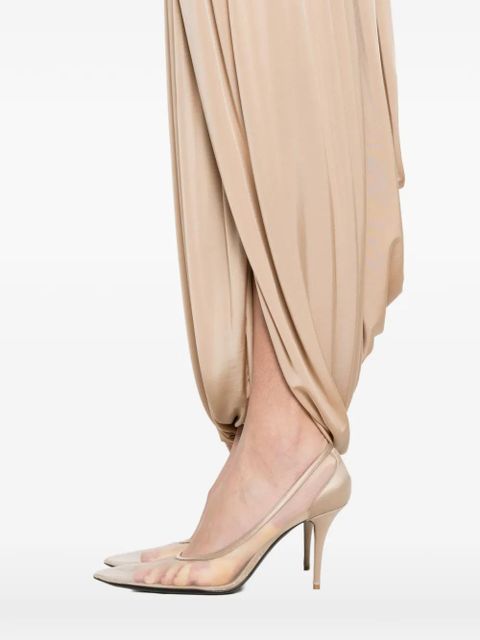 Ferragamo draped curved maxi skirt - Neutrals