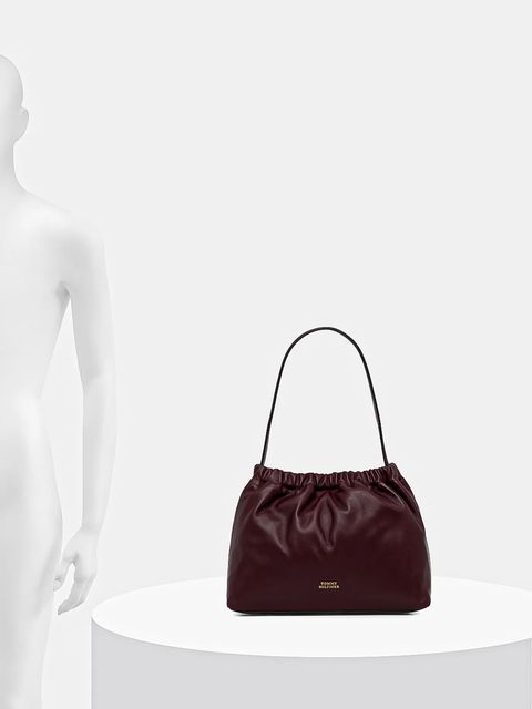 Tommy Hilfiger torebka skórzana kolor bordowy AW0AW18307
