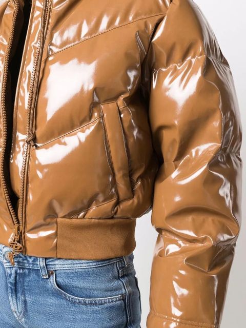 Diesel cropped puffer jacket - Brown