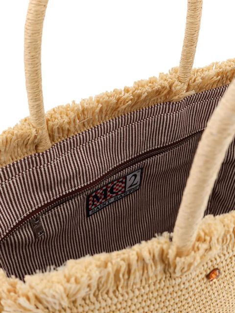 MC2 Saint Barth crystal-embellished frayed tote bag - Neutrals