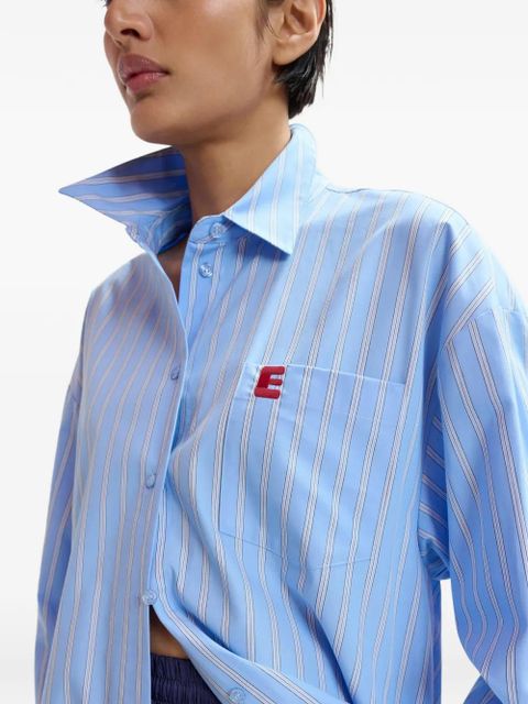 Essentiel Antwerp striped asymmetrical-hem shirt - Blue