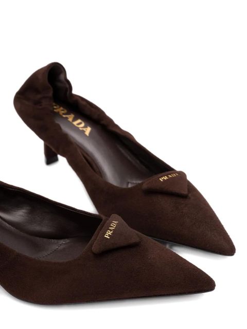 Prada suede pointed-toe pumps - Brown