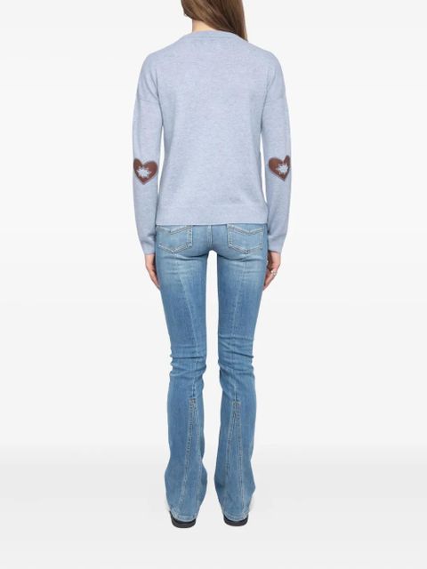 Zadig&Voltaire heart-patch cashmere sweater - Blue