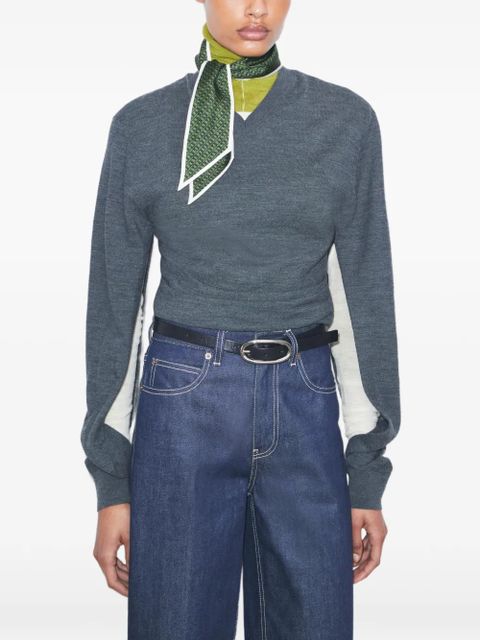 Tory Burch link print ribbon tie - Green