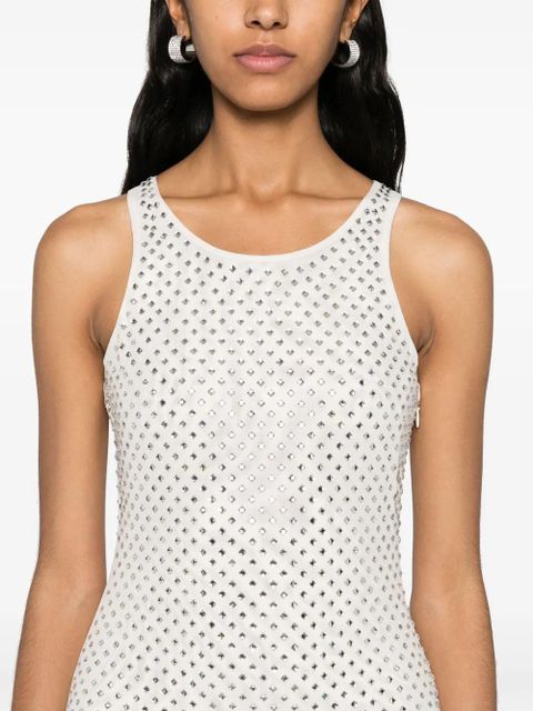 Self-Portrait rhinestoned sleeveless maxi dress - Neutrals