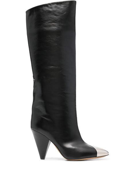 ISABEL MARANT Lilezio 95mm leather knee-high boots - Black - zdjęcie produktu nr 1