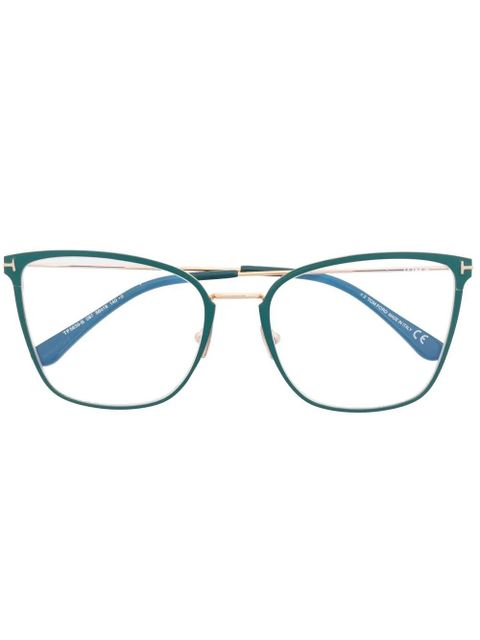 TOM FORD Eyewear cat-eye frame glasses - Green - zdjęcie produktu nr 1