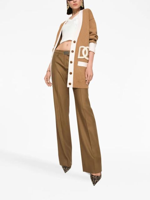Dolce & Gabbana logo-plaque straight-leg trousers - Brown - zdjęcie produktu nr 2