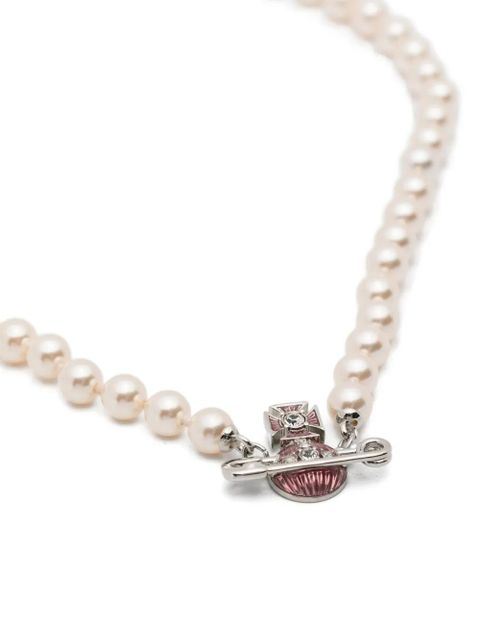 Vivienne Westwood Kitty Orb-detail faux-pearl necklace - Silver