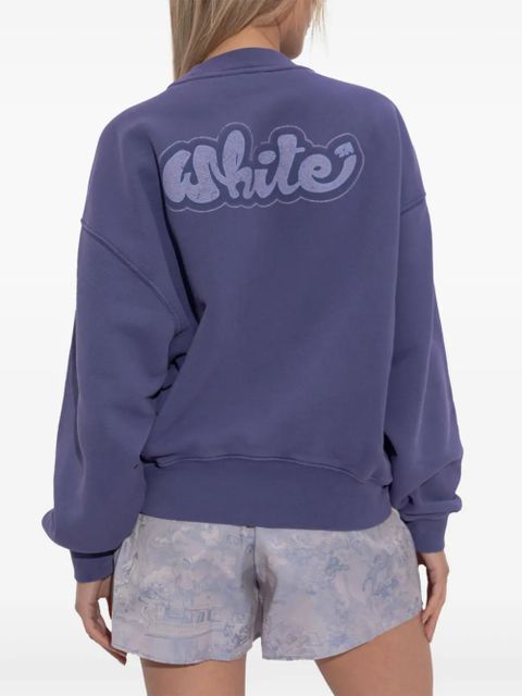Off-White logo-print cotton sweatshirt - Purple