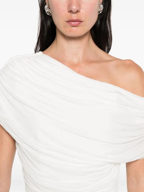 Simkhai draped one-shoulder dress - White