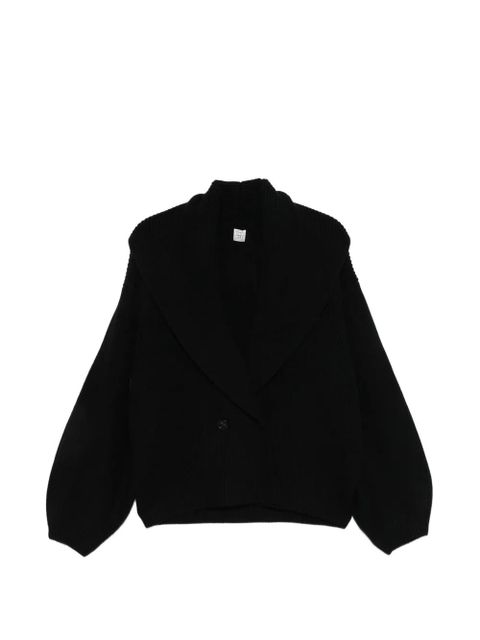 TOTEME shawl-collar balloon-sleeve cardigan - Black - zdjęcie produktu nr 1