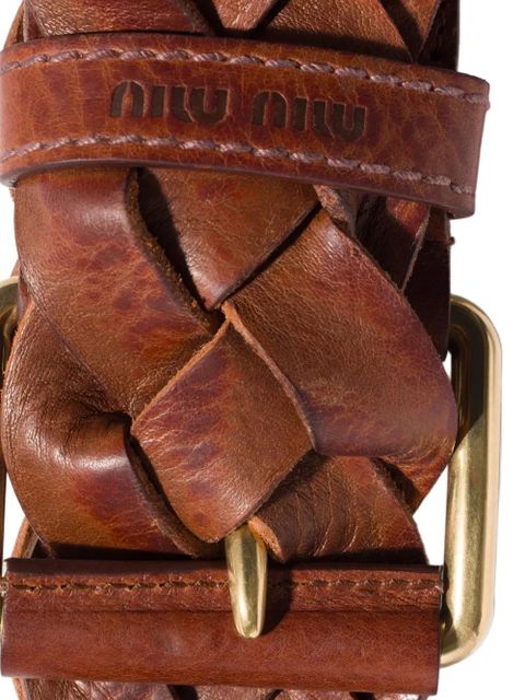 Miu Miu braided leather belt - Brown - zdjęcie produktu nr 2