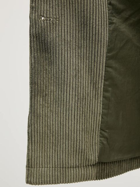 United Colors of Benetton marynarka sztruksowa kolor zielony jednorzędowa gładka 2Q5GDW03I