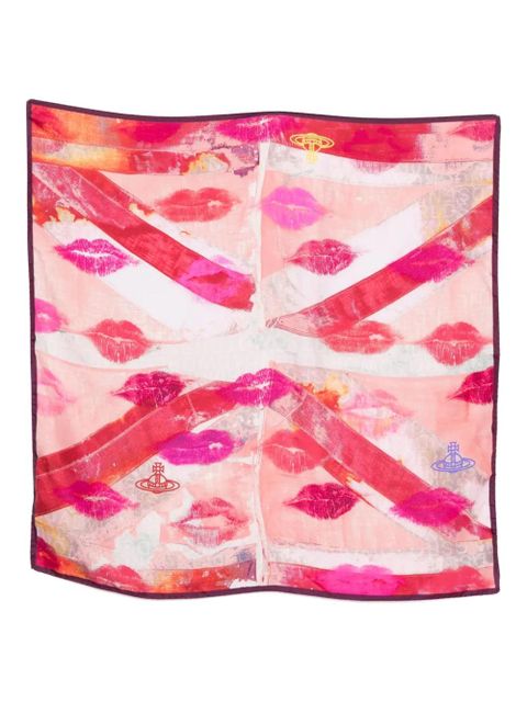 Vivienne Westwood Union Jack Kiss square scarf - Pink