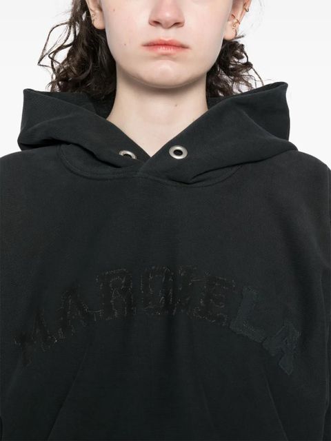 Maison Margiela logo-embroidered hoodie - Black