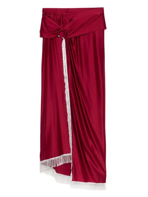 Rabanne fringe-detailing midi skirt - Red - zdjęcie produktu nr 1