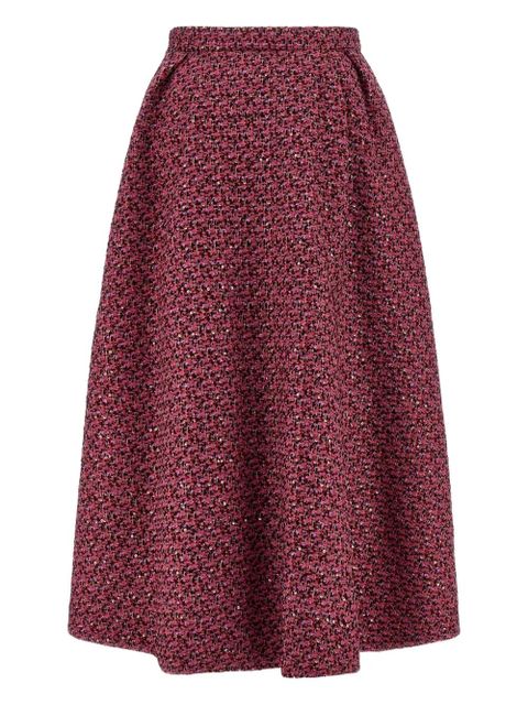 Alessandra Rich sequin-embellished tweed midi skirt - Pink