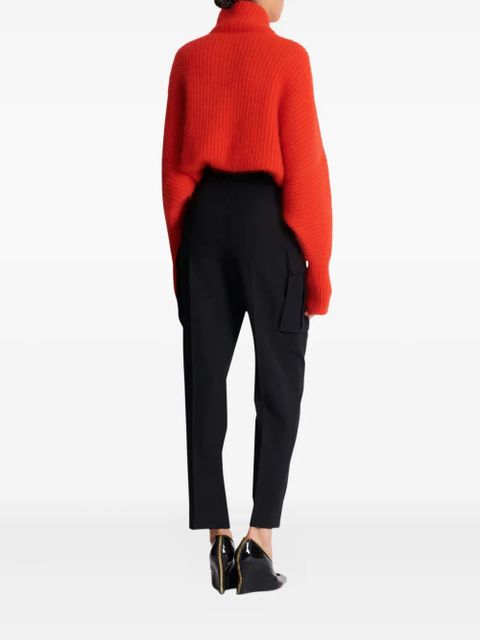 Balmain cargo-pockets wool straight trousers - Black